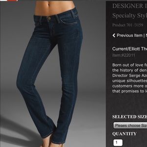 NWOT Current/Elliott Slim Leg Jeans